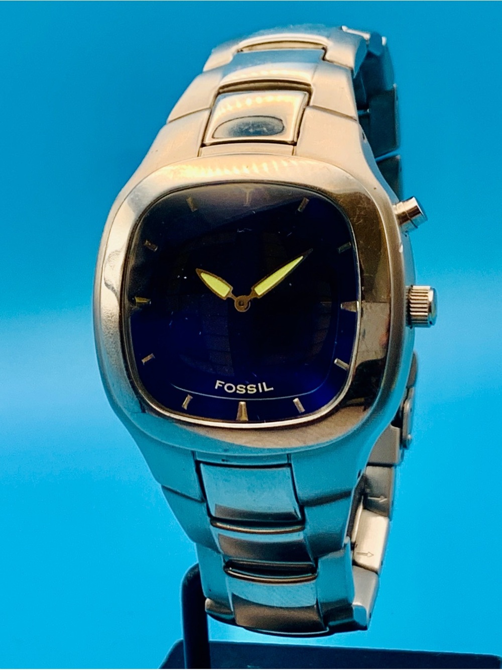FOSSIL BIG TIC JR-8141 Men’s Vntg Ana-Dig Watch Scrolling Numbers Works New Batt